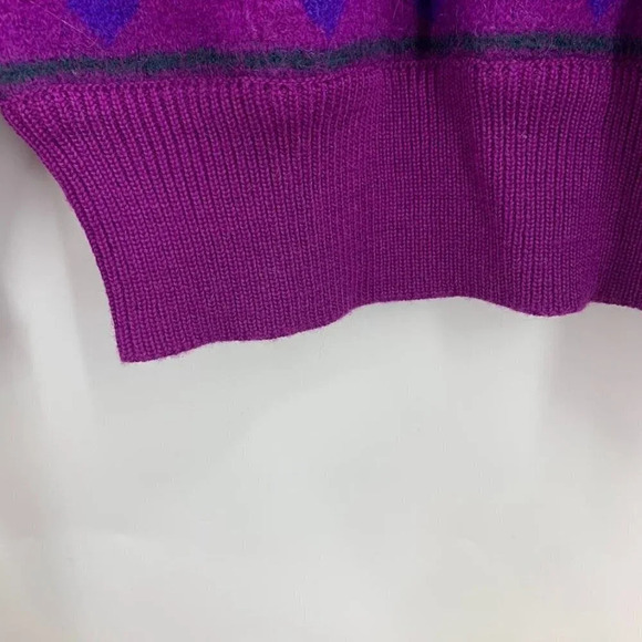 EIR‎ Vintage Vintage Boiled Wool Geometric Crew Neck Long Sleeve Sweater Size M - Picture 6 of 13